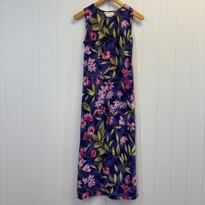 Vintage Casual Corner Annex 90s Cottage Floral Maxi Dress Size M Island Resort